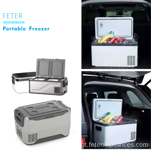 Congelador refrigerador de carro branco 12v com balde de compressor